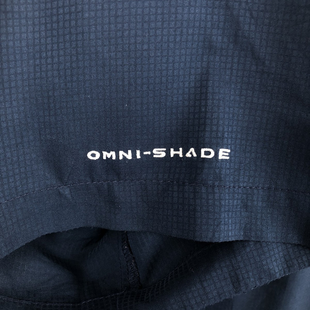 Columbia PFG OMNI-SHADE Omni-Shade Button-Down Short Sleeve Fishing Shirt Men's XL polyester navy blue type Vintage Second Hand