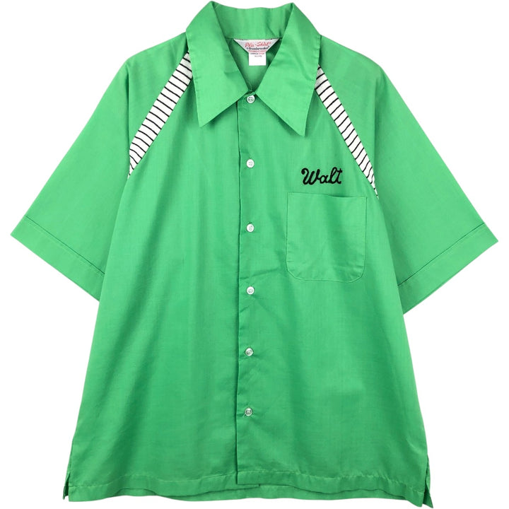 ~1970'S Dunbrooke Pla-Shirt Bowling Shirt Box Shirt Made in USA Men's Size L Vintage polyester green type Vintage Second Hand