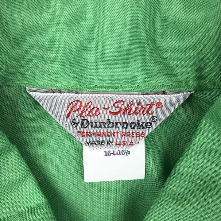 ~1970'S Dunbrooke Pla-Shirt Bowling Shirt Box Shirt Made in USA Men's Size L Vintage polyester green type Vintage Second Hand