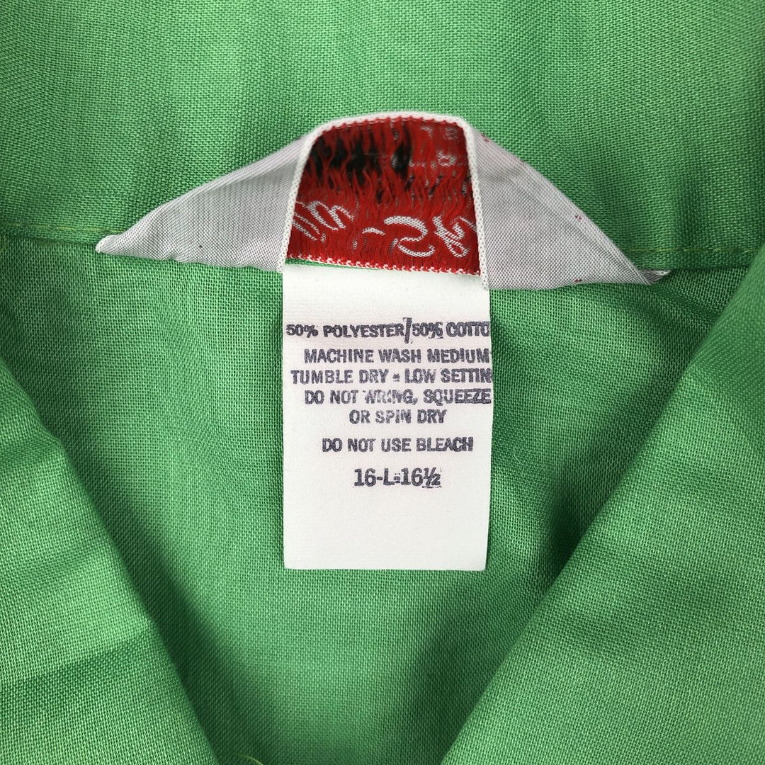 ~1970'S Dunbrooke Pla-Shirt Bowling Shirt Box Shirt Made in USA Men's Size L Vintage polyester green type Vintage Second Hand