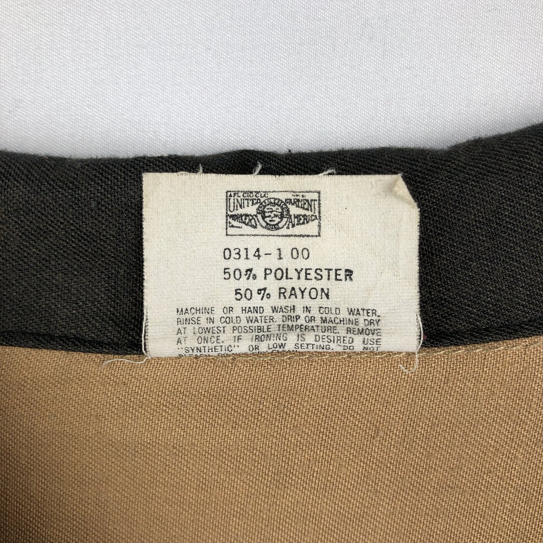 70s-80'S King Louie Creation Skipper Collar Short-Sleeve Bowling Shirt, Made in USA, Men's Size L (Equivalent), Vintage polyester beige type brown Vintage Second Hand