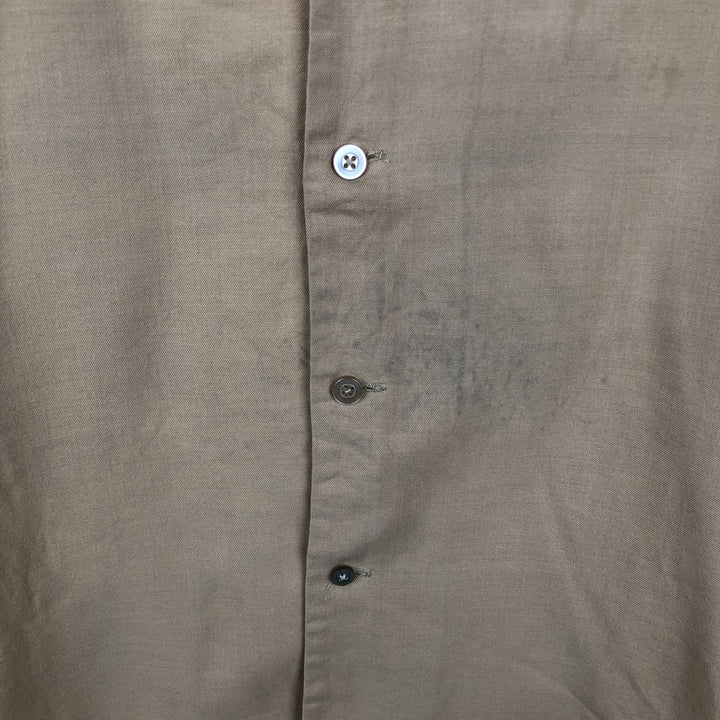 70s-80'S King Louie Creation Skipper Collar Short-Sleeve Bowling Shirt, Made in USA, Men's Size L (Equivalent), Vintage polyester beige type brown Vintage Second Hand