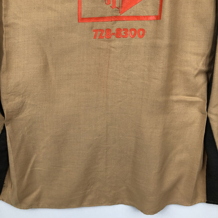 70s-80'S King Louie Creation Skipper Collar Short-Sleeve Bowling Shirt, Made in USA, Men's Size L (Equivalent), Vintage polyester beige type brown Vintage Second Hand