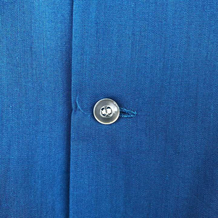 1970'S Hilton Bowling Shirt, Box Shirt, Made in USA, Men's Size L (approx.), Vintage unclear blue type Vintage Second Hand