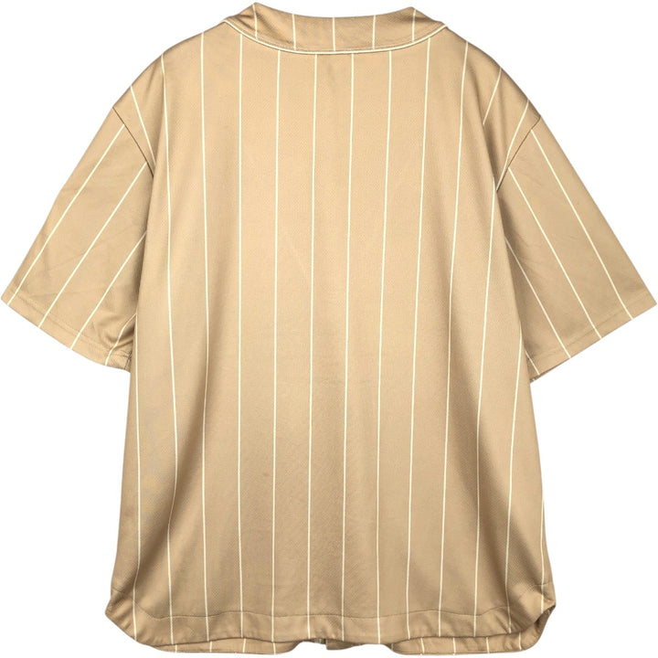 FUBU Stripe Pattern Game Shirt Baseball Shirt Men's Size L polyester Beige type Vintage Second Hand