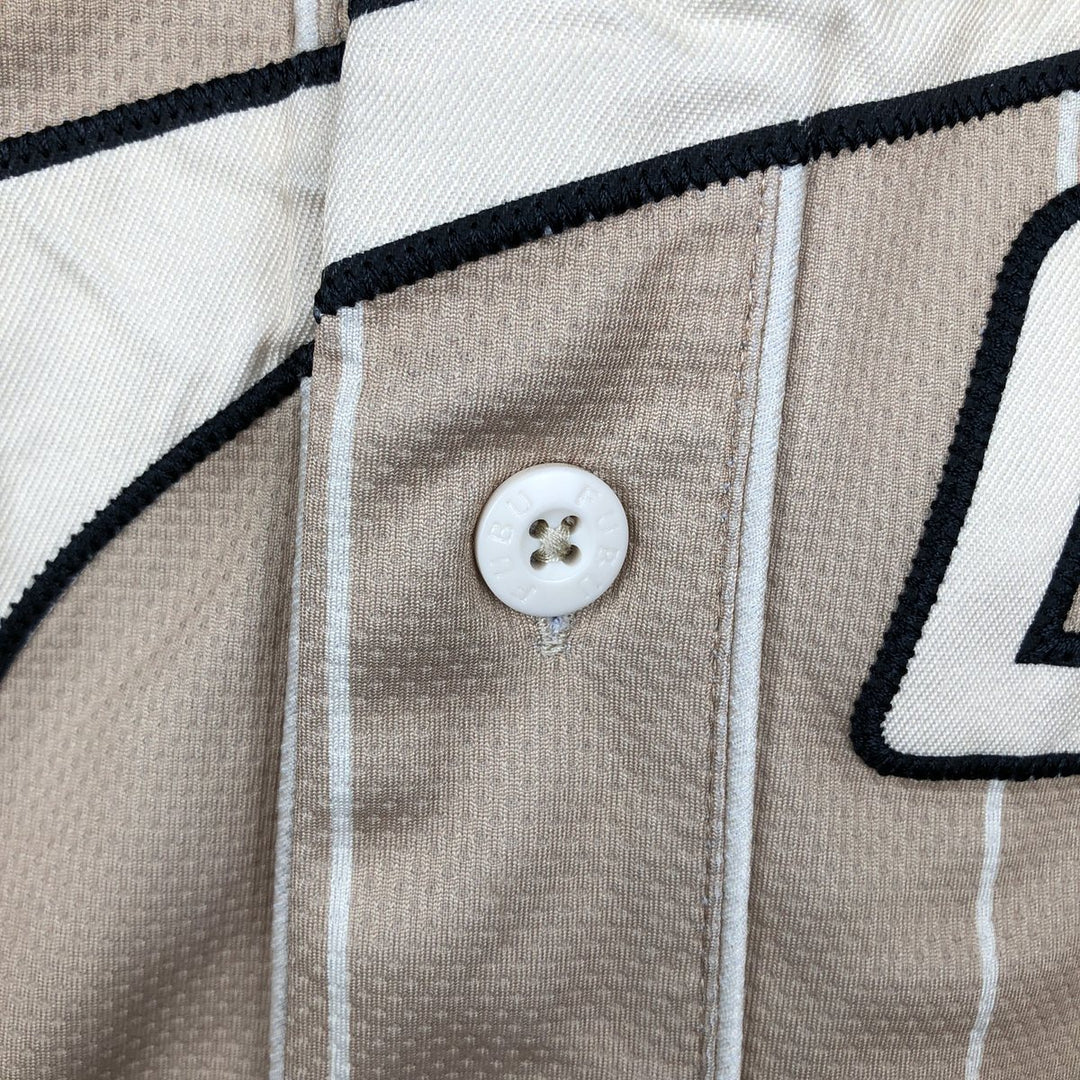 FUBU Stripe Pattern Game Shirt Baseball Shirt Men's Size L polyester Beige type Vintage Second Hand