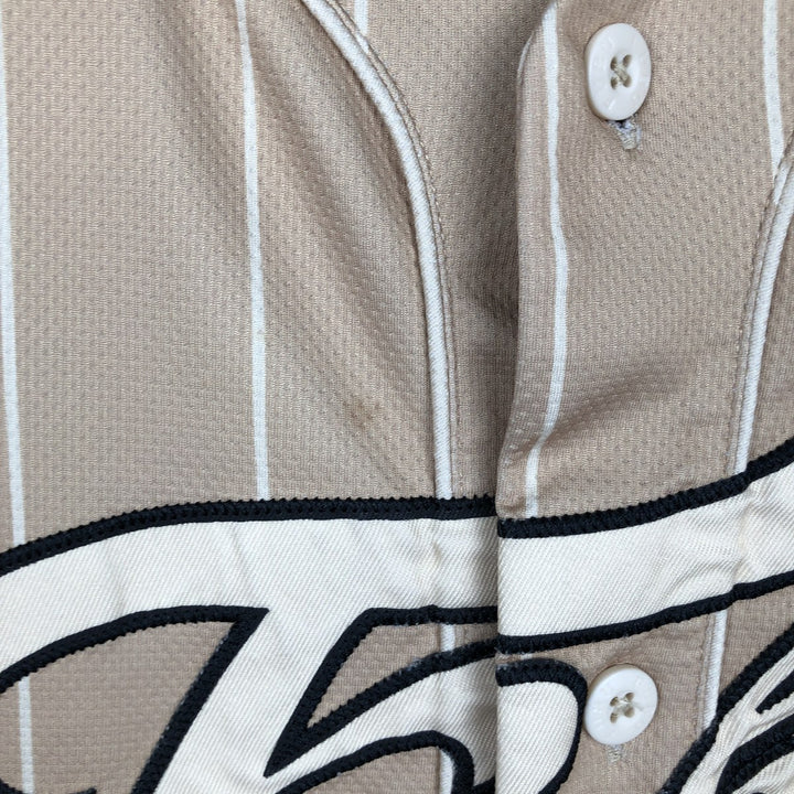 FUBU Stripe Pattern Game Shirt Baseball Shirt Men's Size L polyester Beige type Vintage Second Hand