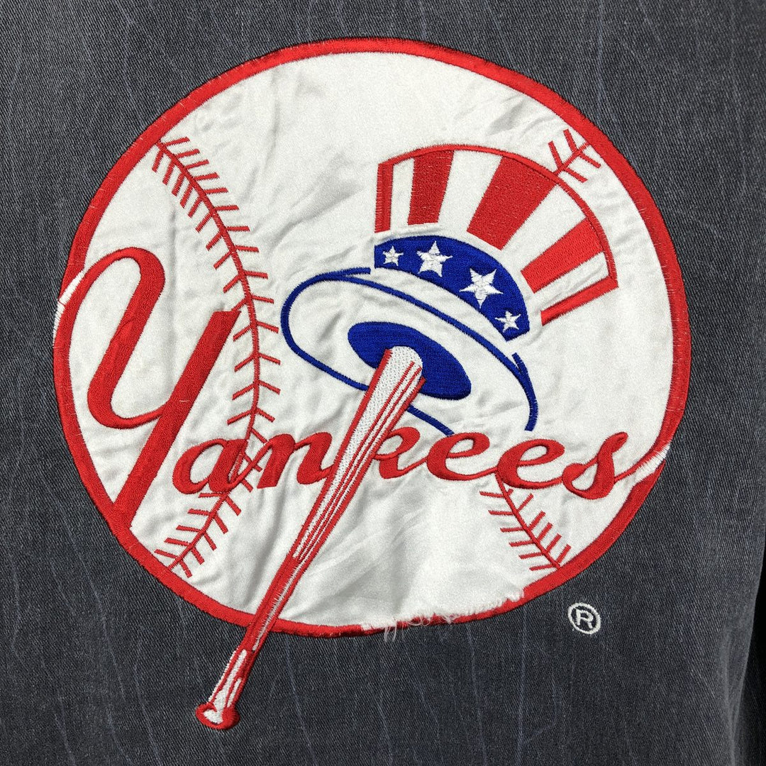 90'S Starter MLB New York Yankees Game Shirt Baseball Shirt Men's Size L (approx.) polyester gray type Vintage Second Hand