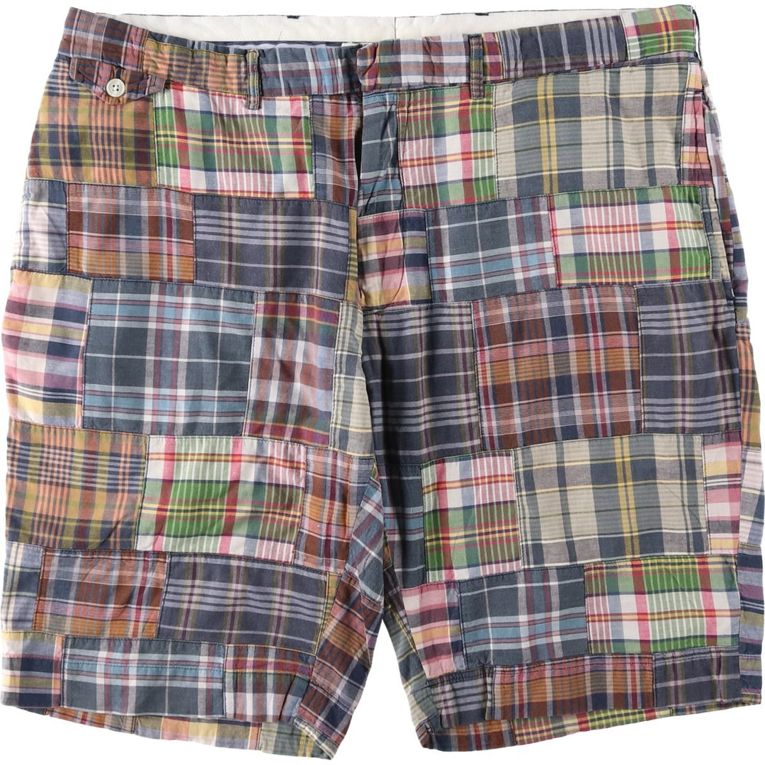 Ralph Lauren POLO by Ralph Lauren Check Pattern Patchwork Cotton Shorts (Men's W40 equivalent) cotton red type Vintage Second Hand