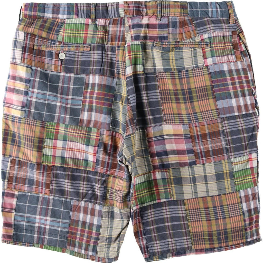 Ralph Lauren POLO by Ralph Lauren Check Pattern Patchwork Cotton Shorts (Men's W40 equivalent) cotton red type Vintage Second Hand