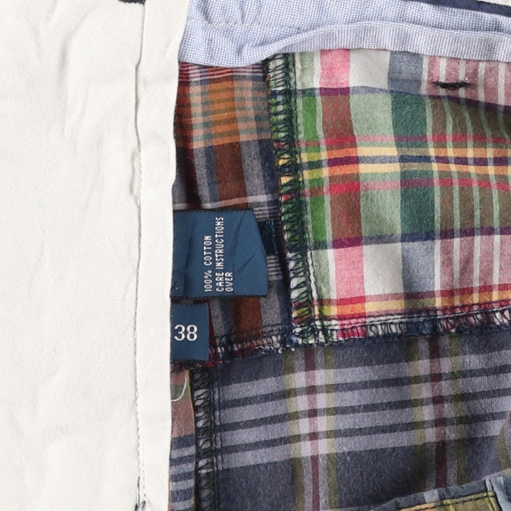 Ralph Lauren POLO by Ralph Lauren Check Pattern Patchwork Cotton Shorts (Men's W40 equivalent) cotton red type Vintage Second Hand