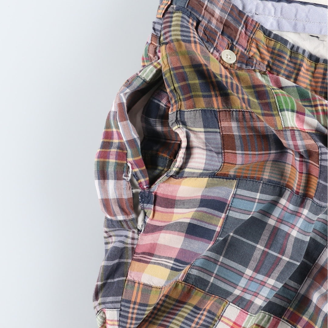Ralph Lauren POLO by Ralph Lauren Check Pattern Patchwork Cotton Shorts (Men's W40 equivalent) cotton red type Vintage Second Hand