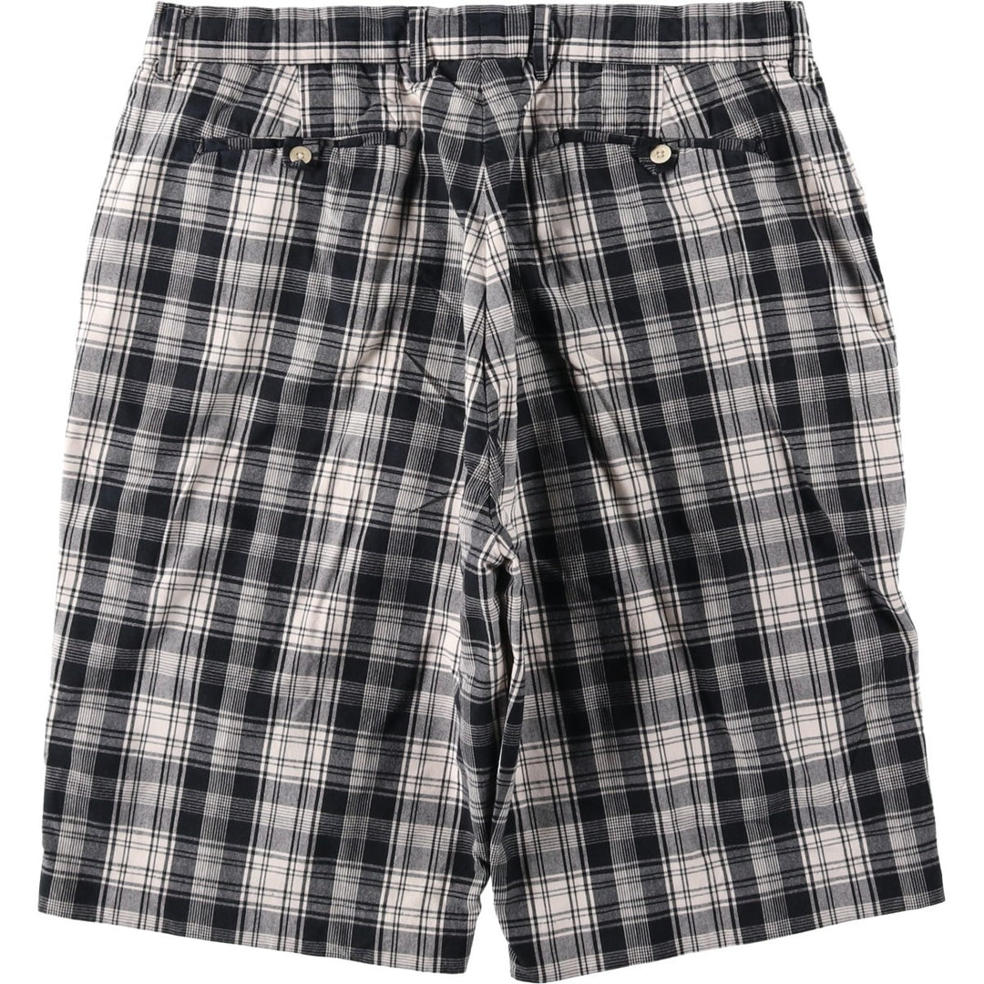 Ralph Lauren POLO by Ralph Lauren Check Pattern Cotton Shorts, Men's Size W37 cotton ivory Vintage Second Hand