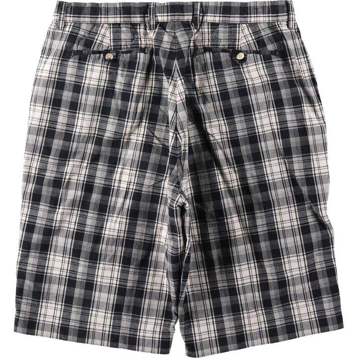 Ralph Lauren POLO by Ralph Lauren Check Pattern Cotton Shorts, Men's Size W37 cotton ivory Vintage Second Hand