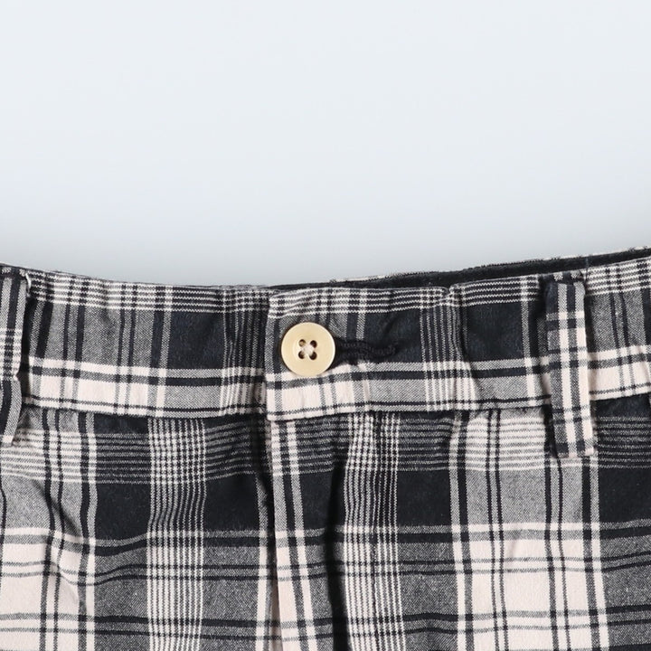 Ralph Lauren POLO by Ralph Lauren Check Pattern Cotton Shorts, Men's Size W37 cotton ivory Vintage Second Hand