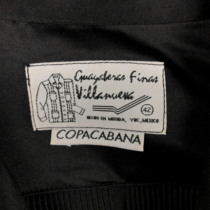Villanueva COPACABANA Short-Sleeve Open-Collar Mexican Shirt, Cuban Shirt, Boxy Shirt, Men's XL Equivalent unclear black type Vintage Second Hand