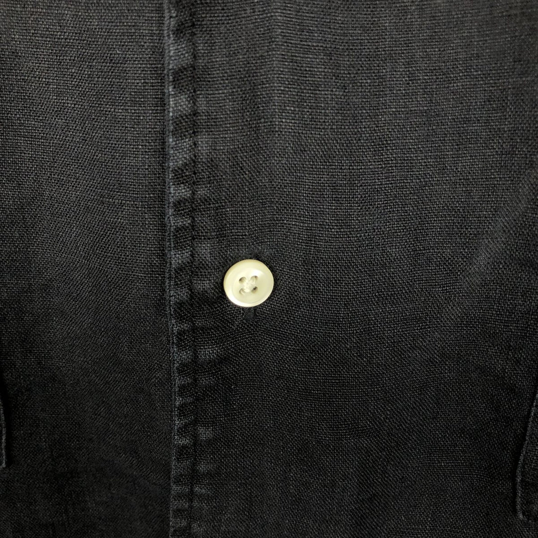 DANIEL CREMIEUX Wide Collar Short Sleeve Mexican Shirt Cuban Shirt Box Shirt Men's Size L (approx.) linen black type Vintage Second Hand