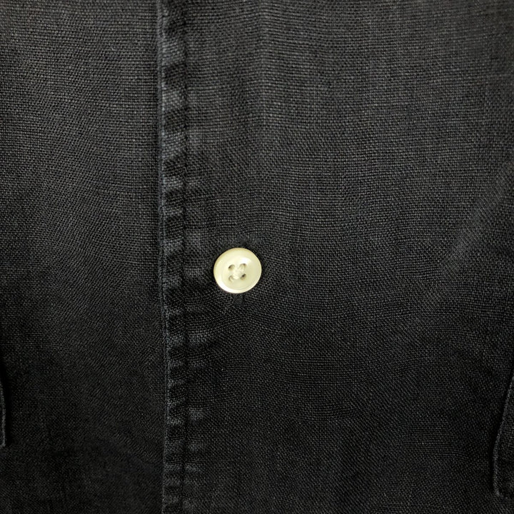 DANIEL CREMIEUX Wide Collar Short Sleeve Mexican Shirt Cuban Shirt Box Shirt Men's Size L (approx.) linen black type Vintage Second Hand