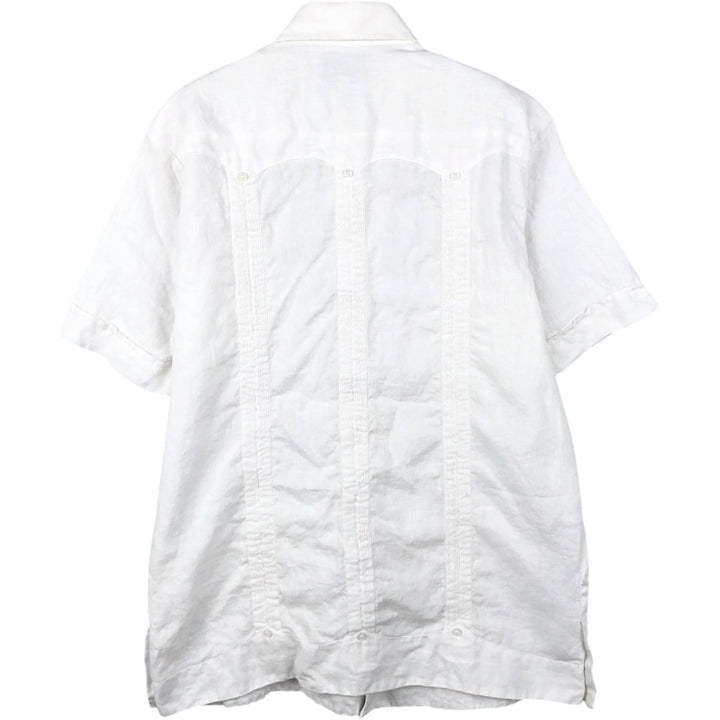 ANABRISA Short-Sleeve Mexican Shirt, Cuban Shirt, Boxy Shirt, Men's Size M (approx.) linen white type Vintage Second Hand