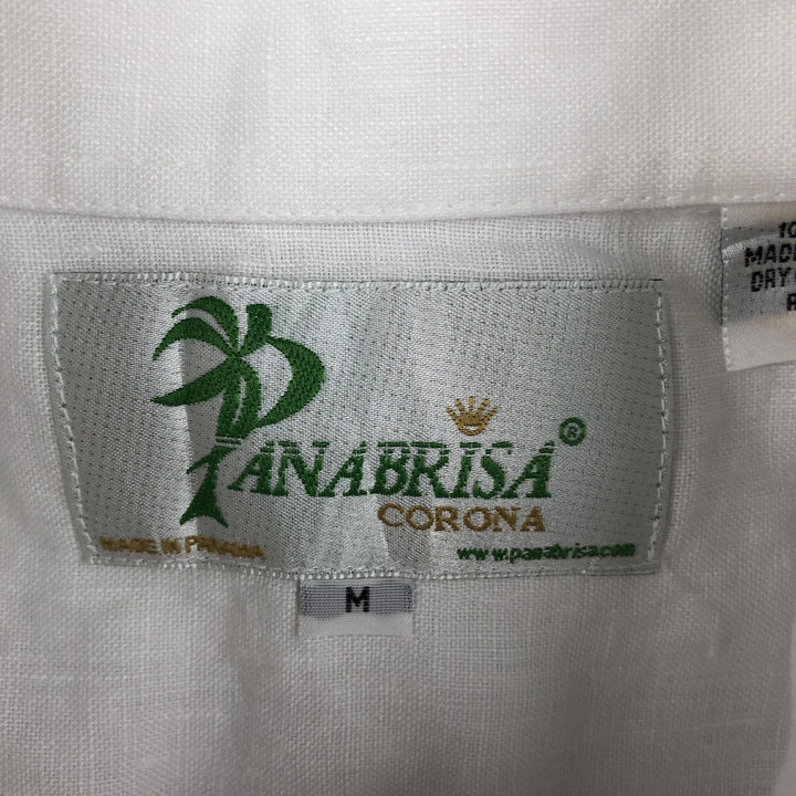 ANABRISA Short-Sleeve Mexican Shirt, Cuban Shirt, Boxy Shirt, Men's Size M (approx.) linen white type Vintage Second Hand