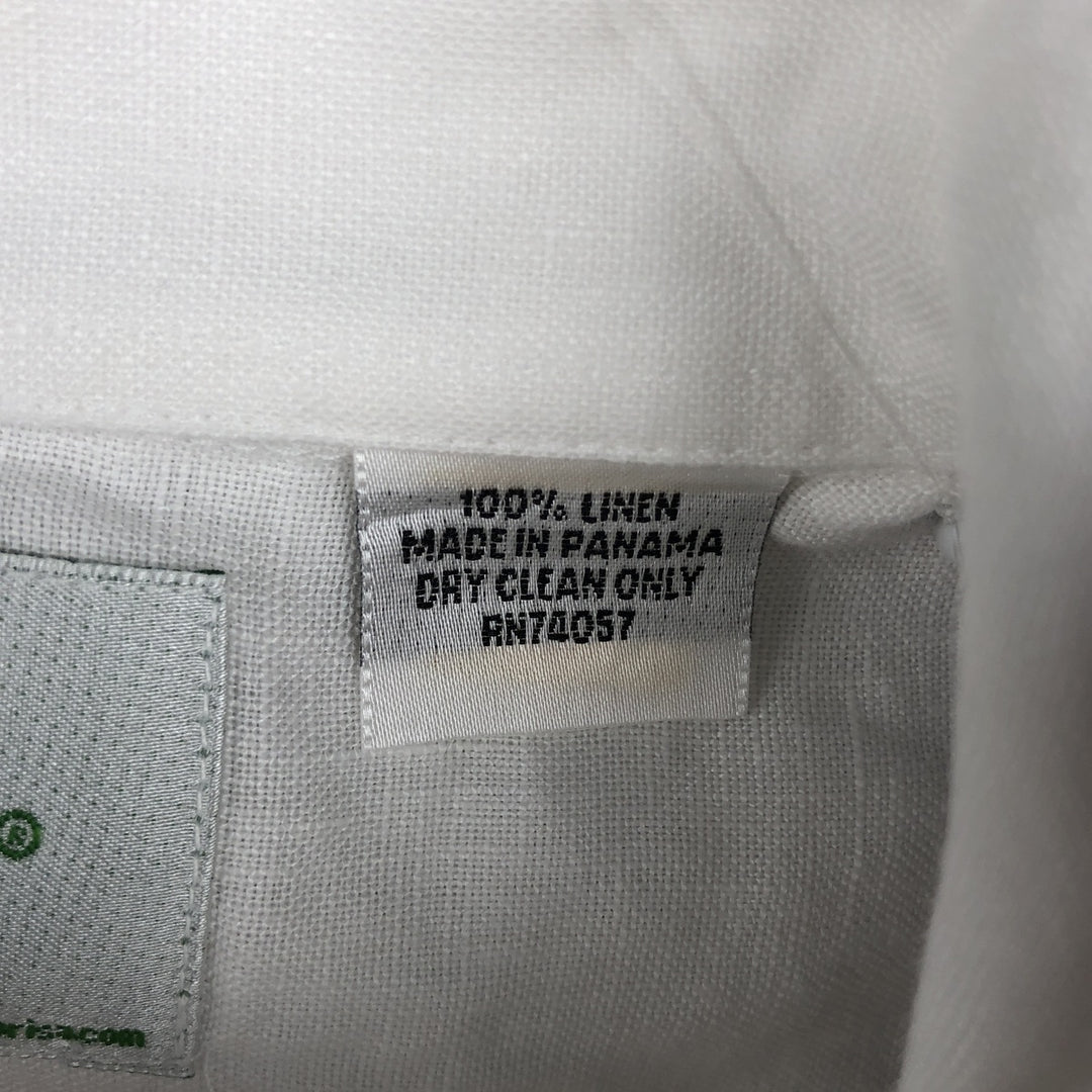 ANABRISA Short-Sleeve Mexican Shirt, Cuban Shirt, Boxy Shirt, Men's Size M (approx.) linen white type Vintage Second Hand