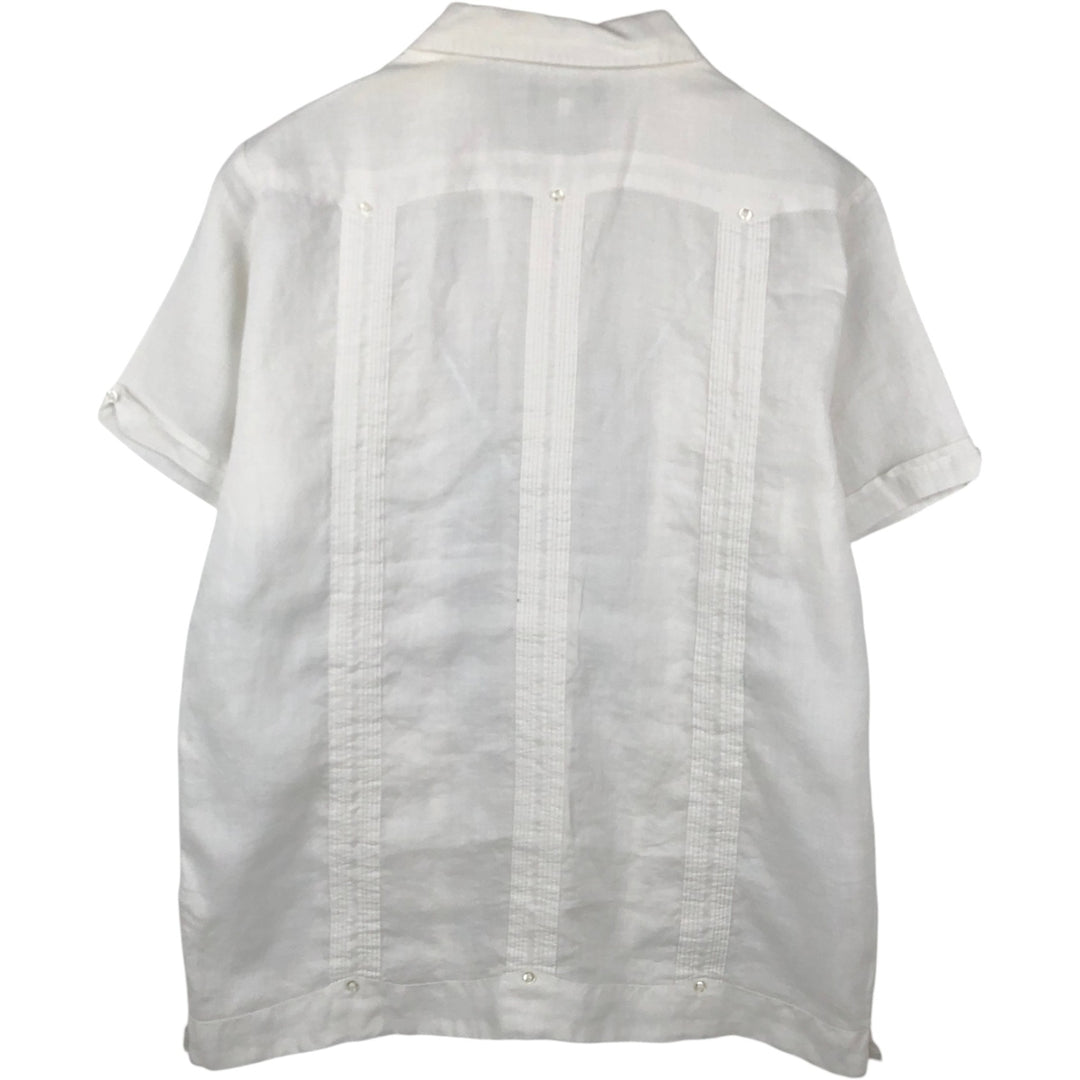 PHITA Successo Uomo Short-Sleeve Open Collar Mexican Shirt Cuban Shirt Box Shirt Men's Size L unclear white type Vintage Second Hand