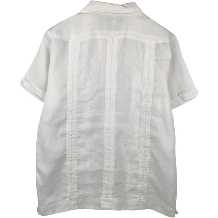 PHITA Successo Uomo Short-Sleeve Open Collar Mexican Shirt Cuban Shirt Box Shirt Men's Size L unclear white type Vintage Second Hand