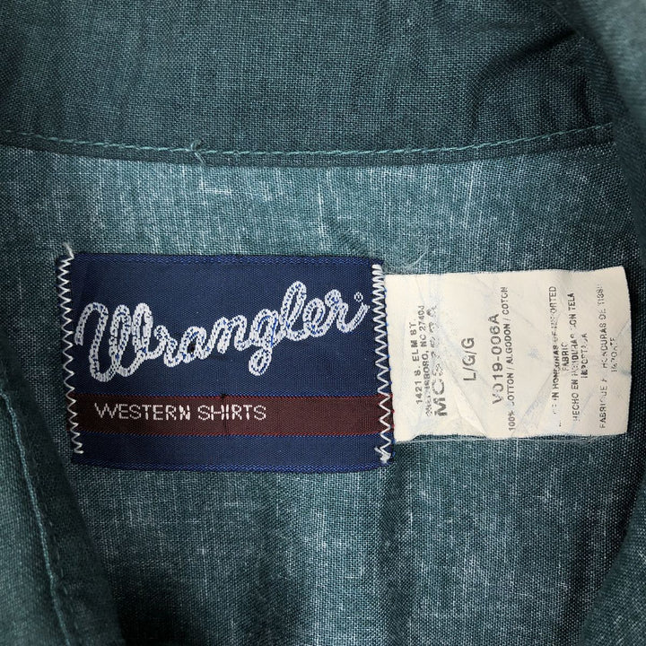 90'S Wrangler Western Shirts, Native Pattern, Short Sleeve, Men's Size L (approx.), Vintage cotton Green type dark green Vintage Second Hand