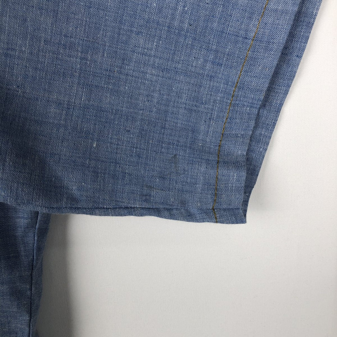 70'S Sears Western Wear Short Sleeve Western Shirt Men's M Vintage unclear blue type Vintage Second Hand