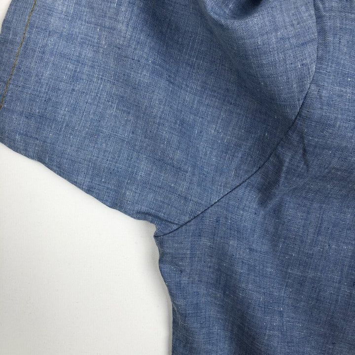 70'S Sears Western Wear Short Sleeve Western Shirt Men's M Vintage unclear blue type Vintage Second Hand