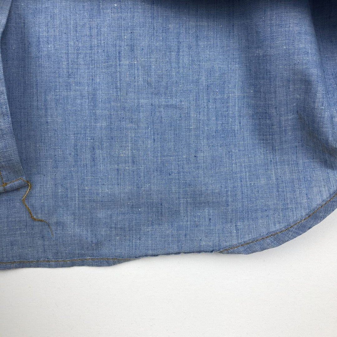 70'S Sears Western Wear Short Sleeve Western Shirt Men's M Vintage unclear blue type Vintage Second Hand