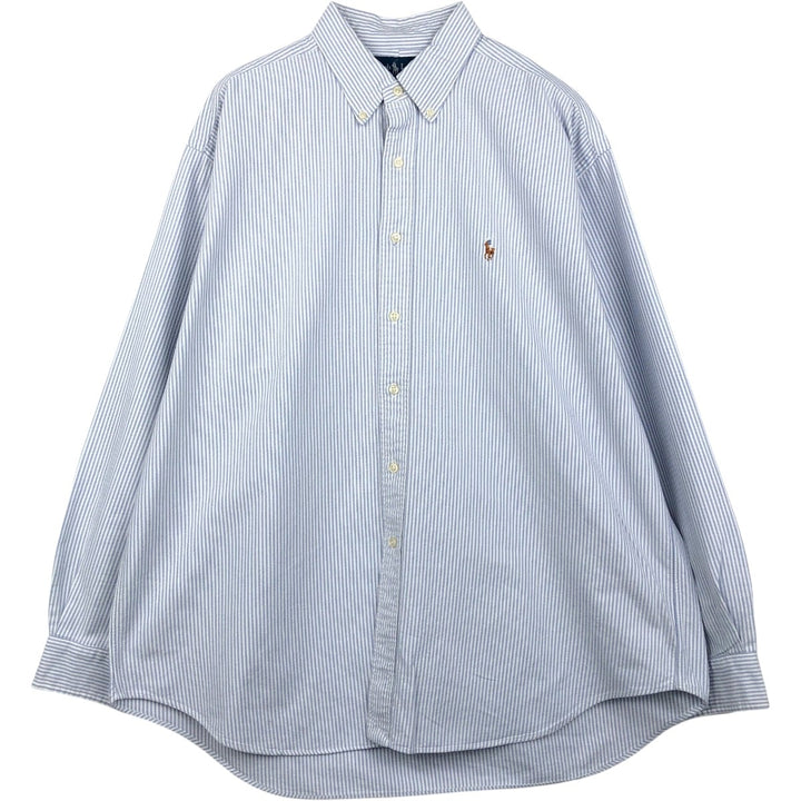 Ralph Lauren BLAKE long sleeve button-down striped shirt, men's size XL cotton white type Vintage Second Hand