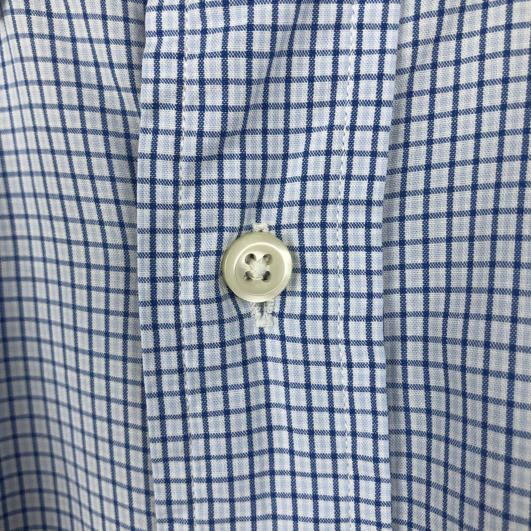 Ralph Lauren YARMOUTH Long Sleeve Button-Down Check Shirt, Men's Size M cotton Blue type light blue Vintage Second Hand