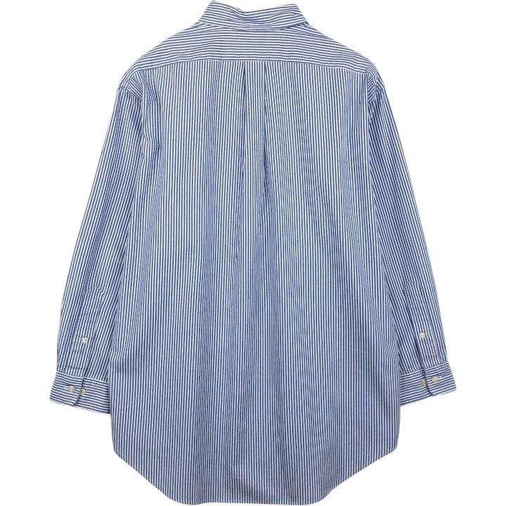 Ralph Lauren YARMOUTH Long Sleeve Button-Down Striped Shirt, Men's Size L cotton blue type Vintage Second Hand