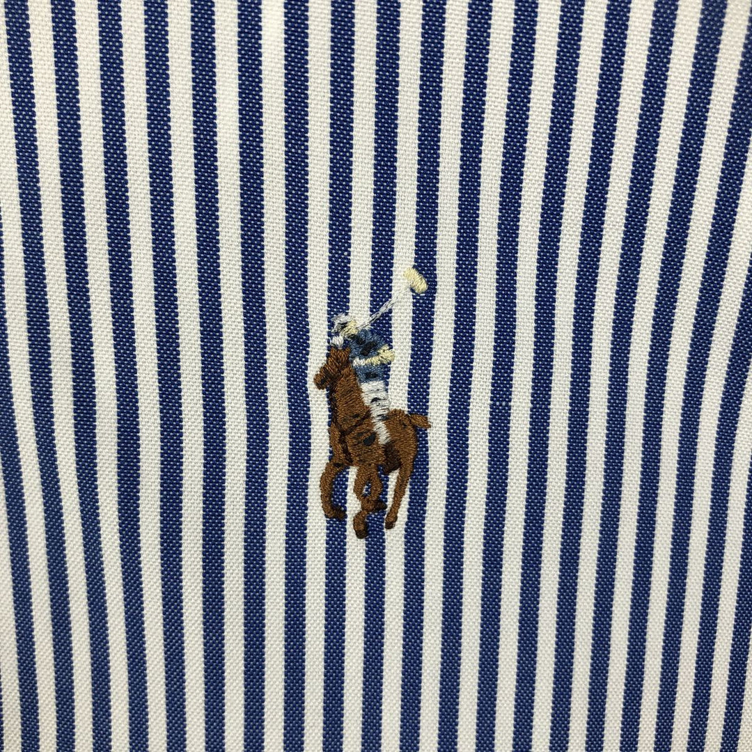 Ralph Lauren YARMOUTH Long Sleeve Button-Down Striped Shirt, Men's Size L cotton blue type Vintage Second Hand
