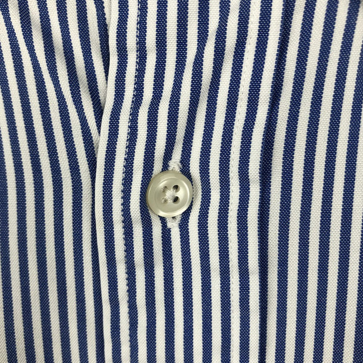 Ralph Lauren YARMOUTH Long Sleeve Button-Down Striped Shirt, Men's Size L cotton blue type Vintage Second Hand