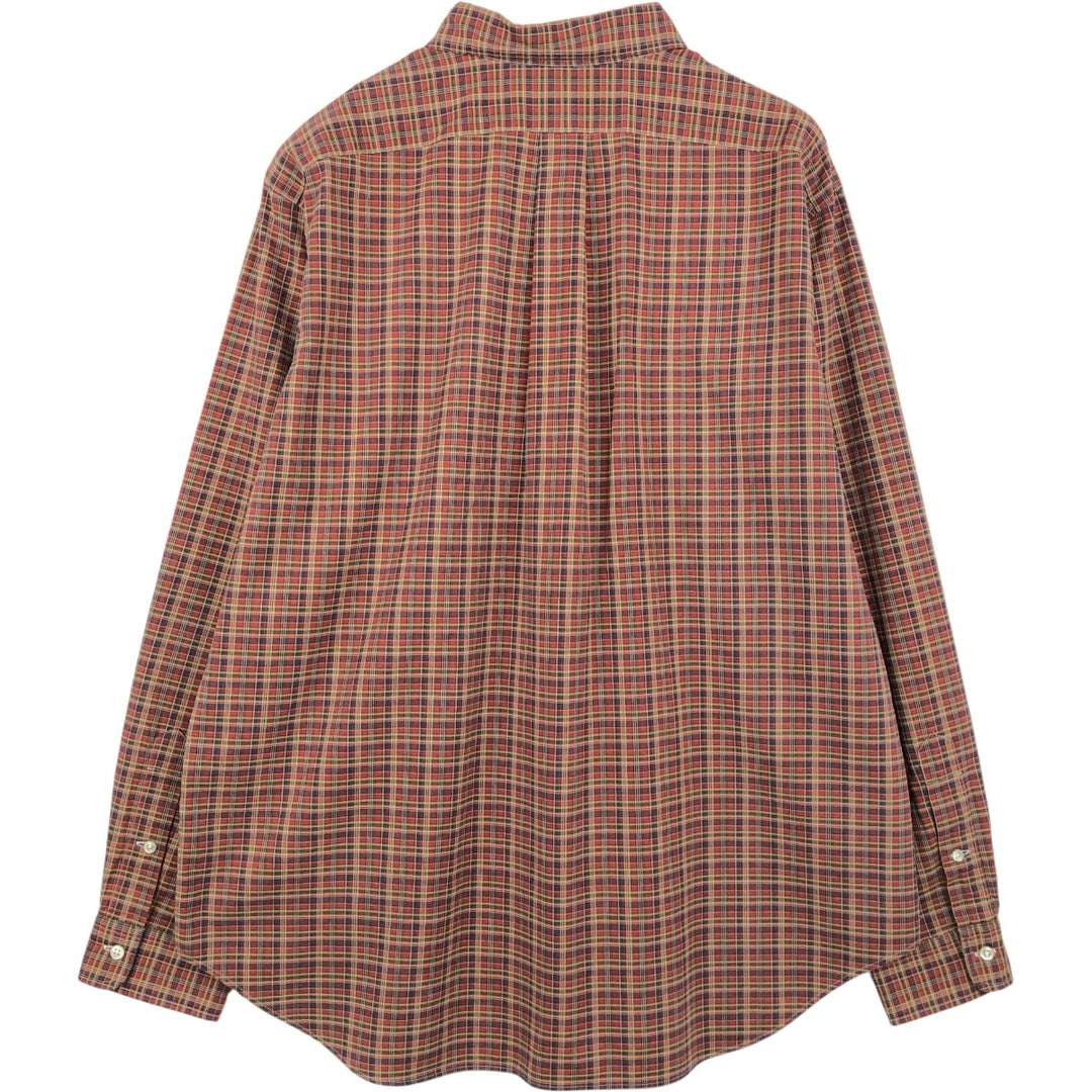 Ralph Lauren Classic Fit Long Sleeve Button Down Check Shirt Men's XL cotton brown type Vintage Second Hand