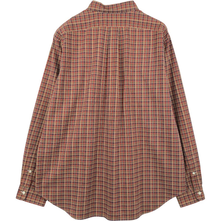 Ralph Lauren Classic Fit Long Sleeve Button Down Check Shirt Men's XL cotton brown type Vintage Second Hand
