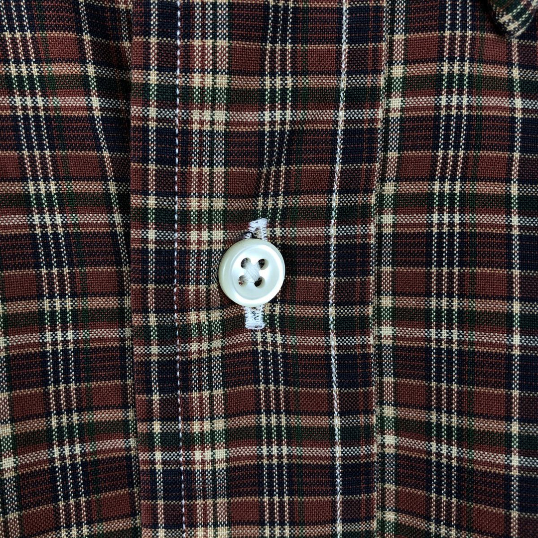 Ralph Lauren Classic Fit Long Sleeve Button Down Check Shirt Men's XL cotton brown type Vintage Second Hand