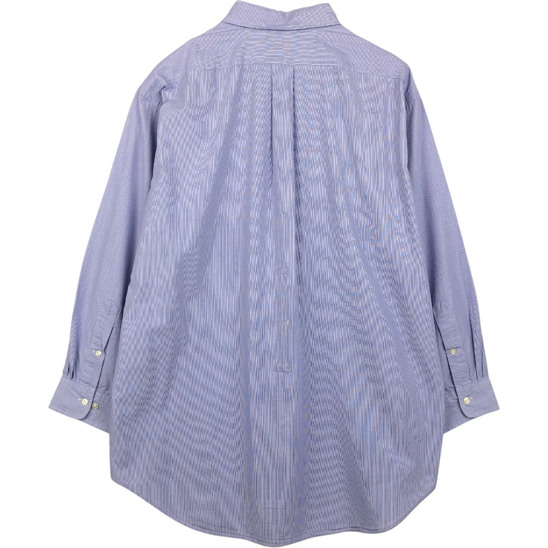 Ralph Lauren YARMOUTH Long Sleeve Button-Down Striped Shirt, Men's XL cotton Purple type blue-purple Vintage Second Hand