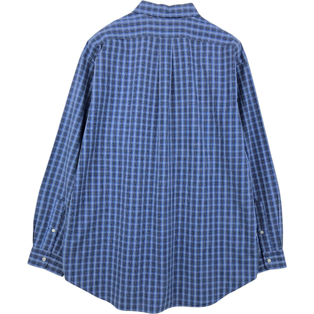 Ralph Lauren BLAKE long sleeve button down check shirt, men's XL size cotton blue type Vintage Second Hand