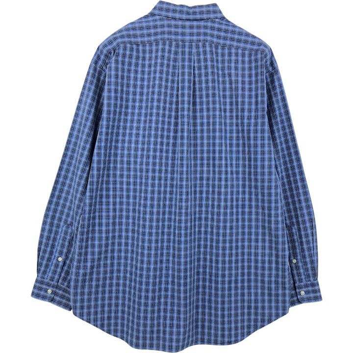 Ralph Lauren BLAKE long sleeve button down check shirt, men's XL size cotton blue type Vintage Second Hand