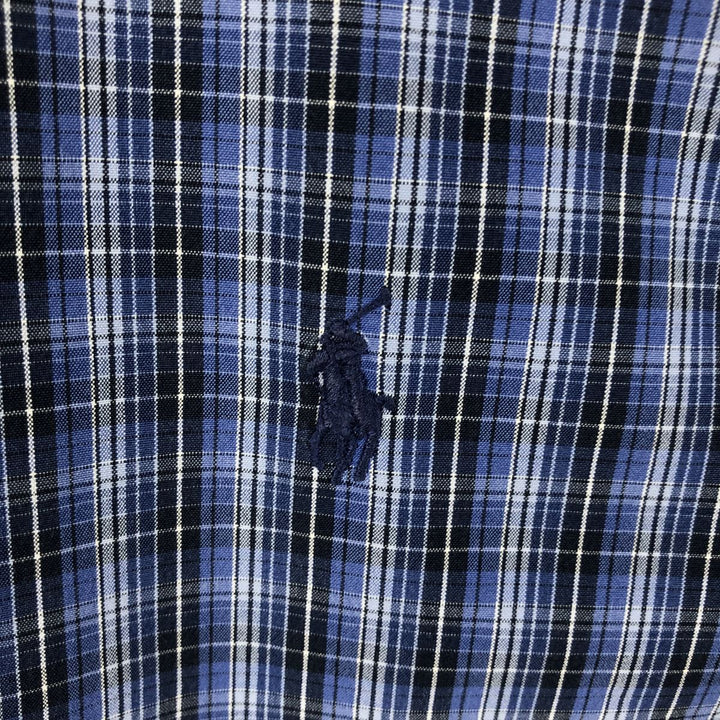 Ralph Lauren BLAKE long sleeve button down check shirt, men's XL size cotton blue type Vintage Second Hand