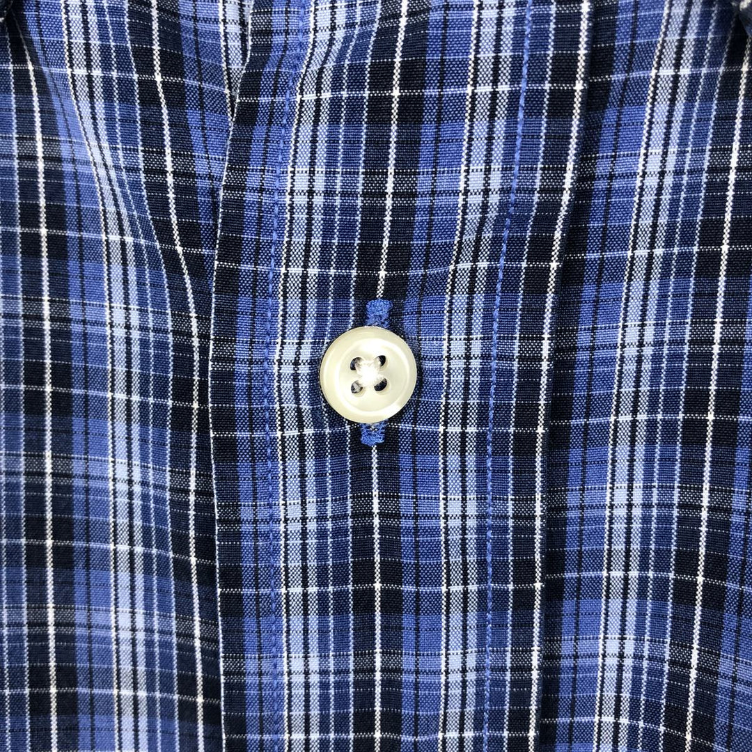 Ralph Lauren BLAKE long sleeve button down check shirt, men's XL size cotton blue type Vintage Second Hand