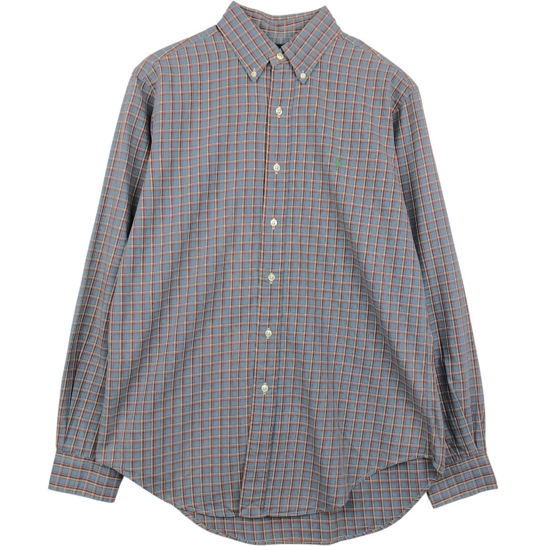 Ralph Lauren Classic Fit Long Sleeve Button Down Check Shirt Men's M cotton gray type Vintage Second Hand