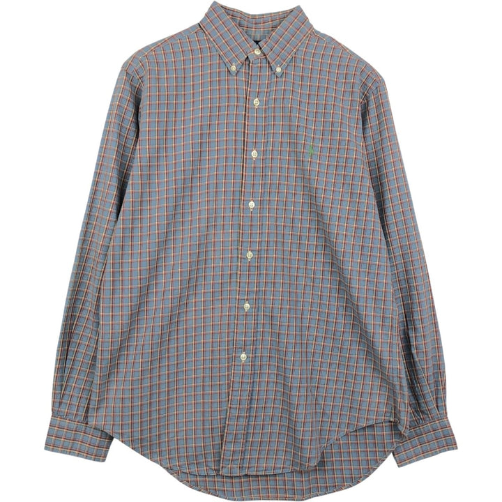 Ralph Lauren Classic Fit Long Sleeve Button Down Check Shirt Men's M cotton gray type Vintage Second Hand