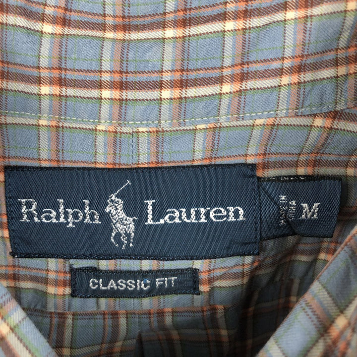 Ralph Lauren Classic Fit Long Sleeve Button Down Check Shirt Men's M cotton gray type Vintage Second Hand