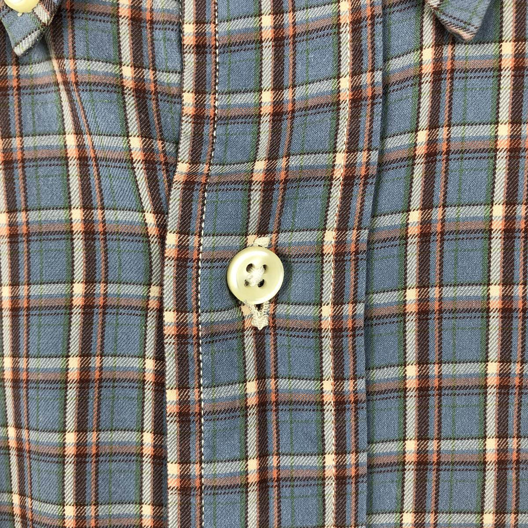 Ralph Lauren Classic Fit Long Sleeve Button Down Check Shirt Men's M cotton gray type Vintage Second Hand