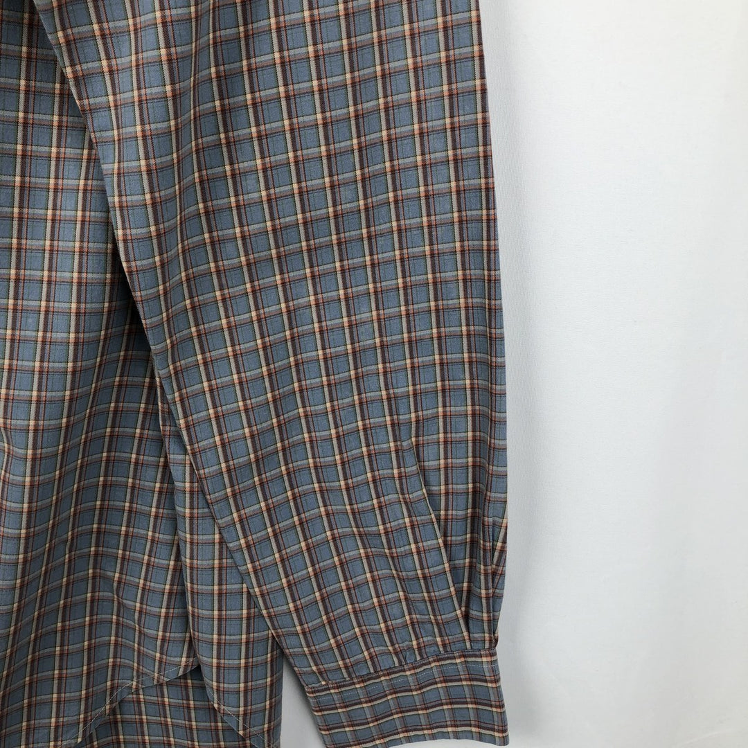 Ralph Lauren Classic Fit Long Sleeve Button Down Check Shirt Men's M cotton gray type Vintage Second Hand