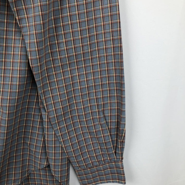 Ralph Lauren Classic Fit Long Sleeve Button Down Check Shirt Men's M cotton gray type Vintage Second Hand